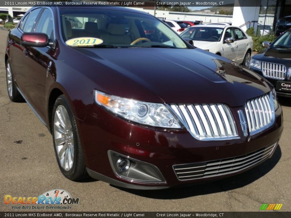 2011 Lincoln MKS EcoBoost AWD Bordeaux Reserve Red Metallic / Light Camel Photo #11