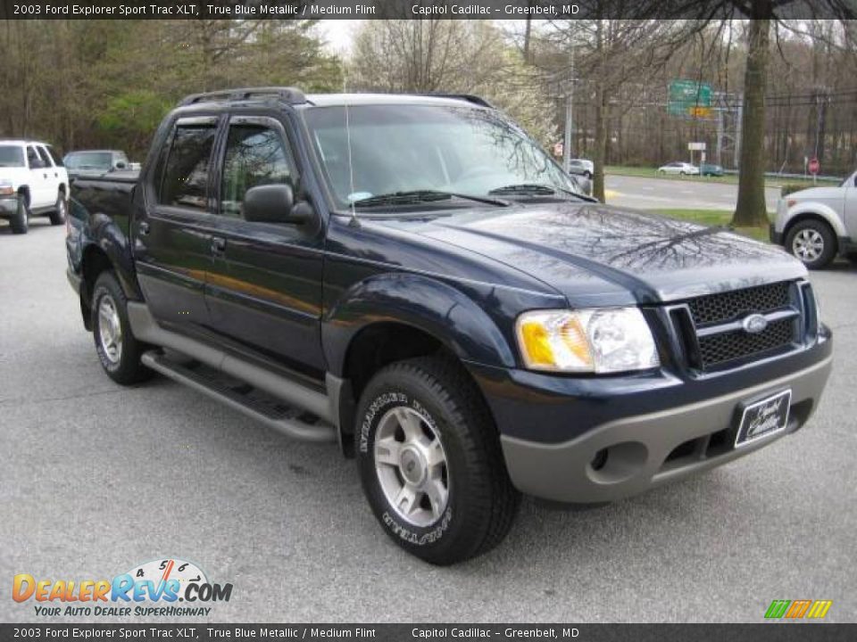 2003 Ford Explorer Sport Trac XLT True Blue Metallic / Medium Flint Photo #6