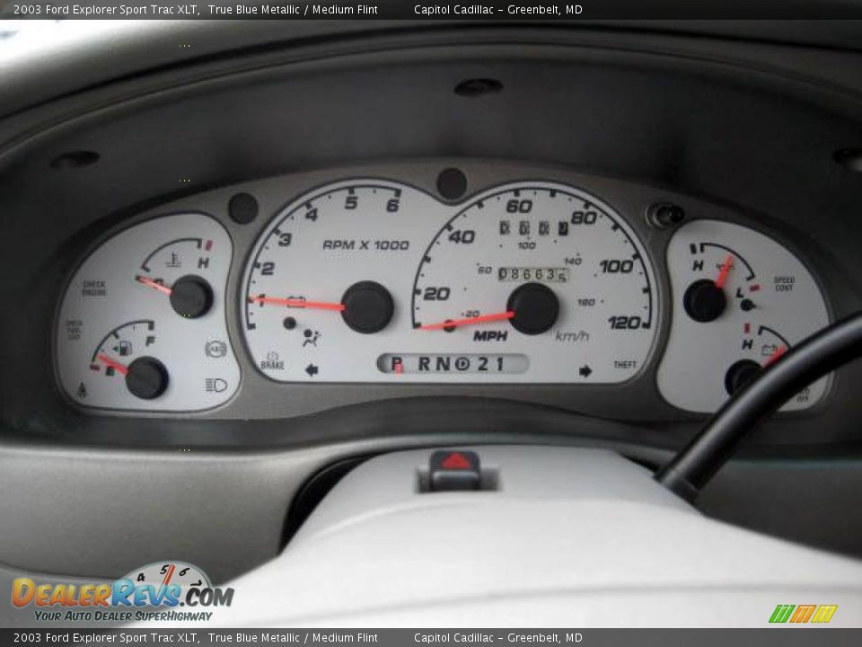 2003 Ford Explorer Sport Trac XLT True Blue Metallic / Medium Flint Photo #20