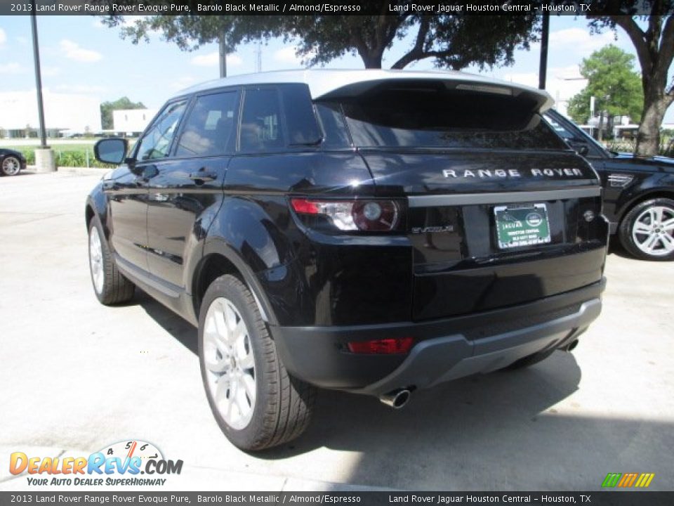 2013 Land Rover Range Rover Evoque Pure Barolo Black Metallic / Almond/Espresso Photo #6