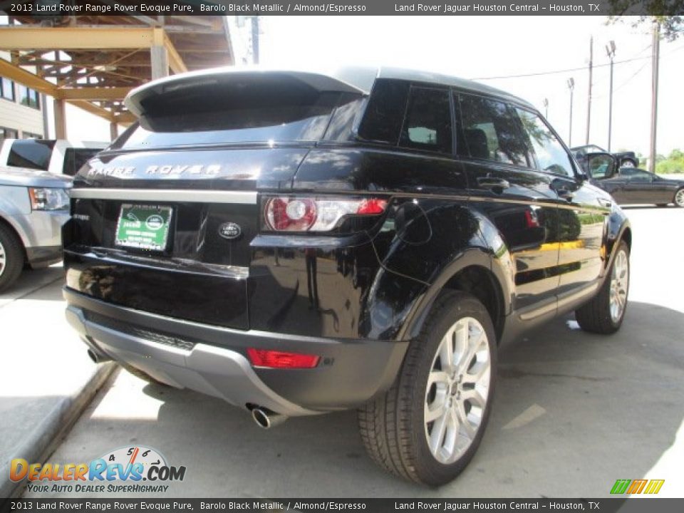 2013 Land Rover Range Rover Evoque Pure Barolo Black Metallic / Almond/Espresso Photo #8