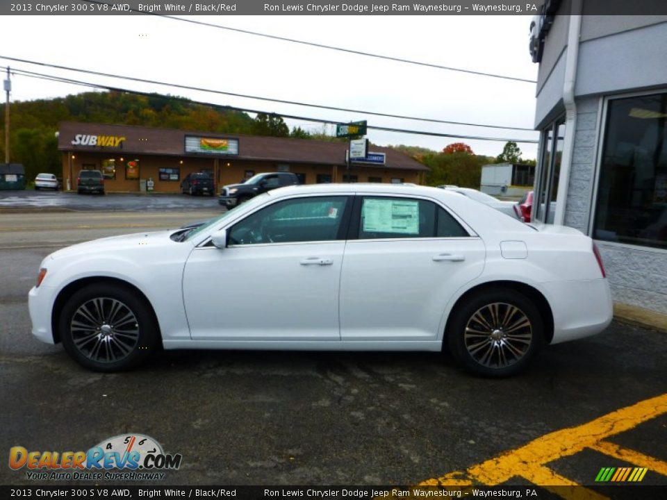 2013 Chrysler 300 S V8 AWD Bright White / Black/Red Photo #2