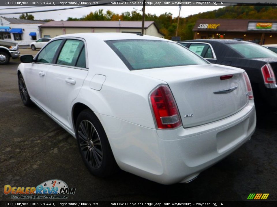 2013 Chrysler 300 S V8 AWD Bright White / Black/Red Photo #3