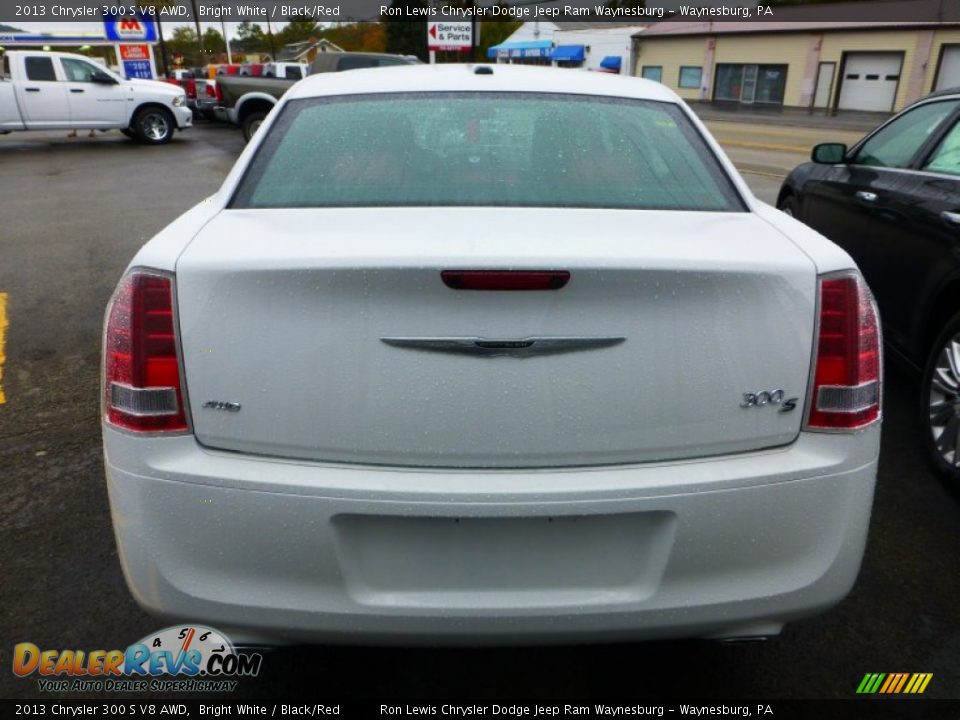 2013 Chrysler 300 S V8 AWD Bright White / Black/Red Photo #4