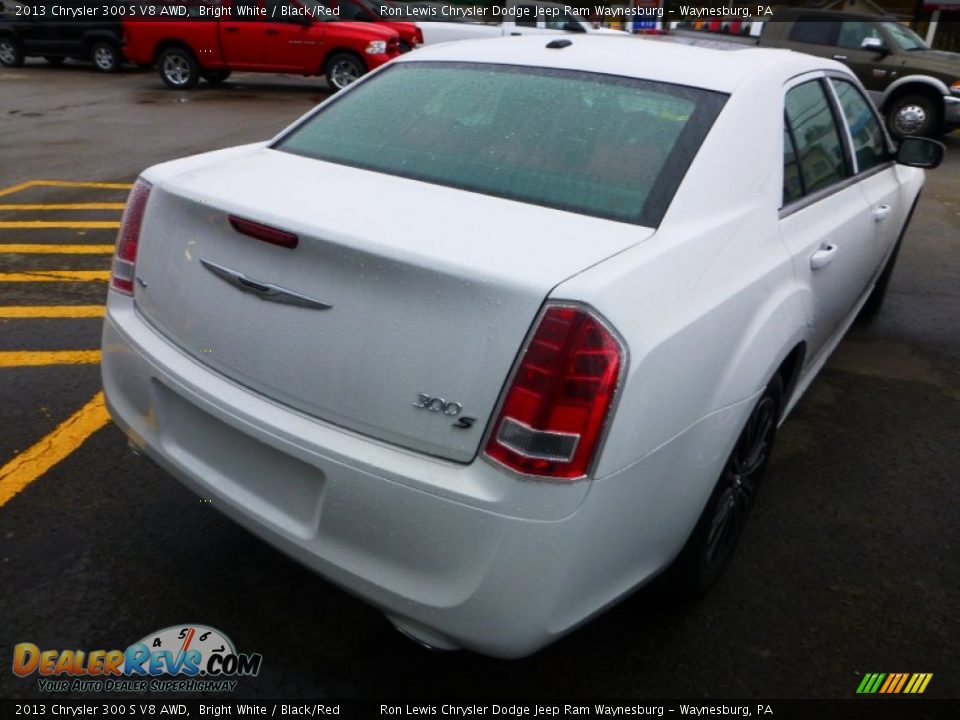 2013 Chrysler 300 S V8 AWD Bright White / Black/Red Photo #5