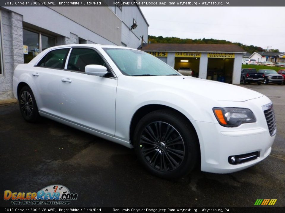 2013 Chrysler 300 S V8 AWD Bright White / Black/Red Photo #6
