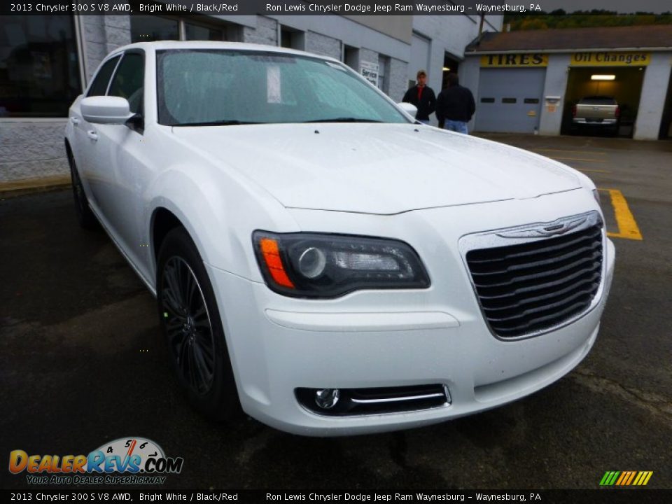 2013 Chrysler 300 S V8 AWD Bright White / Black/Red Photo #7