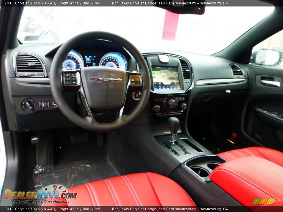 2013 Chrysler 300 S V8 AWD Bright White / Black/Red Photo #12