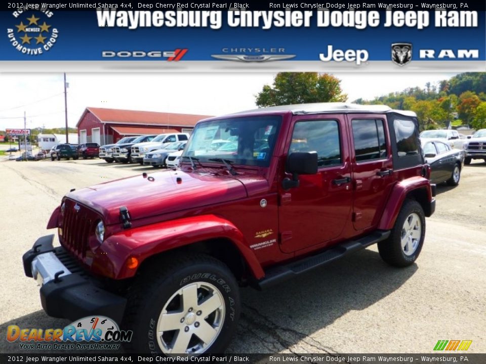 2012 Jeep Wrangler Unlimited Sahara 4x4 Deep Cherry Red Crystal Pearl / Black Photo #1