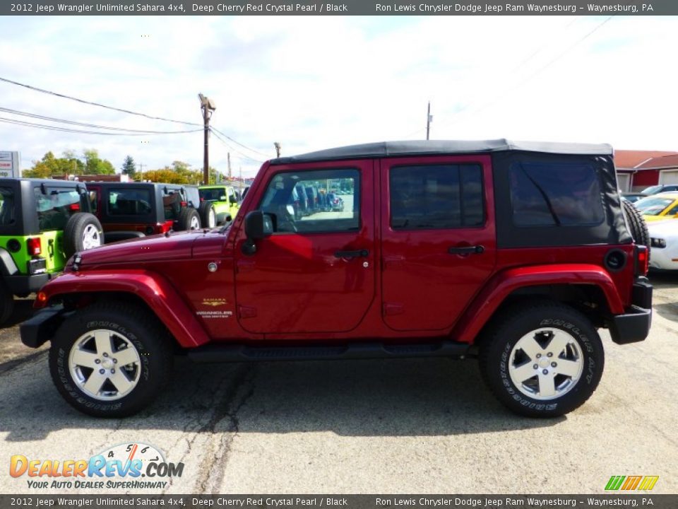2012 Jeep Wrangler Unlimited Sahara 4x4 Deep Cherry Red Crystal Pearl / Black Photo #2