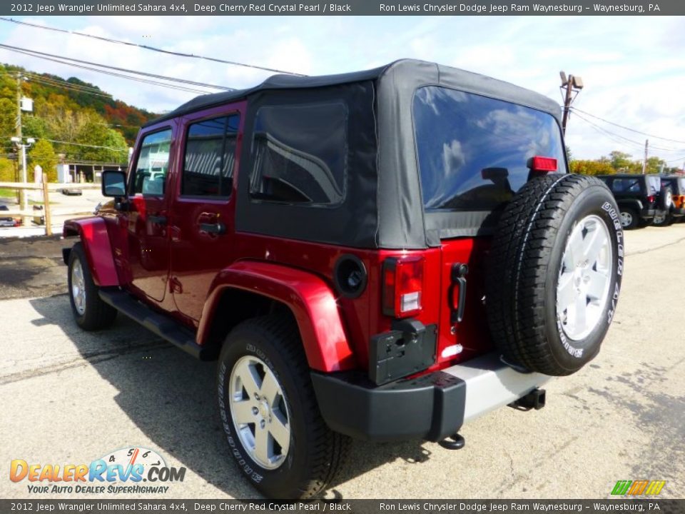 2012 Jeep Wrangler Unlimited Sahara 4x4 Deep Cherry Red Crystal Pearl / Black Photo #3