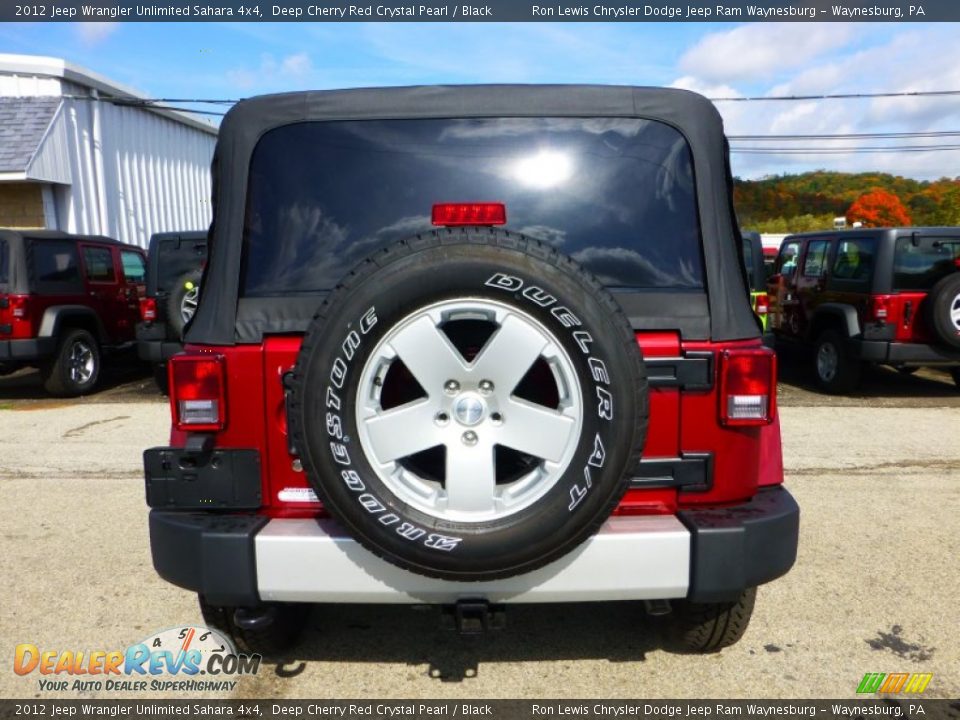 2012 Jeep Wrangler Unlimited Sahara 4x4 Deep Cherry Red Crystal Pearl / Black Photo #4