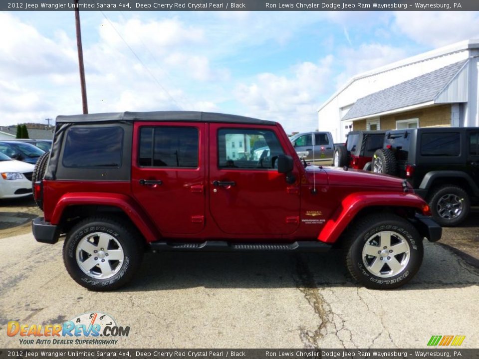 2012 Jeep Wrangler Unlimited Sahara 4x4 Deep Cherry Red Crystal Pearl / Black Photo #6