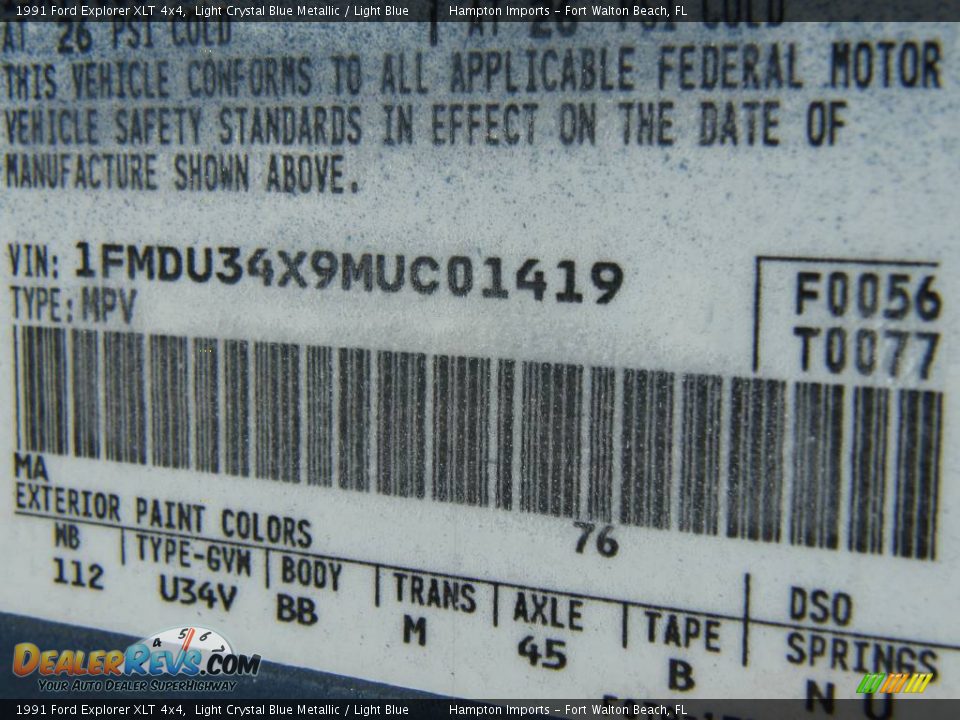 1991 Ford Explorer XLT 4x4 Light Crystal Blue Metallic / Light Blue Photo #14