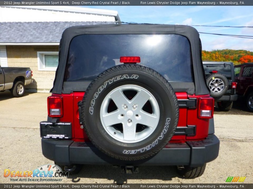 2012 Jeep Wrangler Unlimited Sport S 4x4 Deep Cherry Red Crystal Pearl / Black Photo #4
