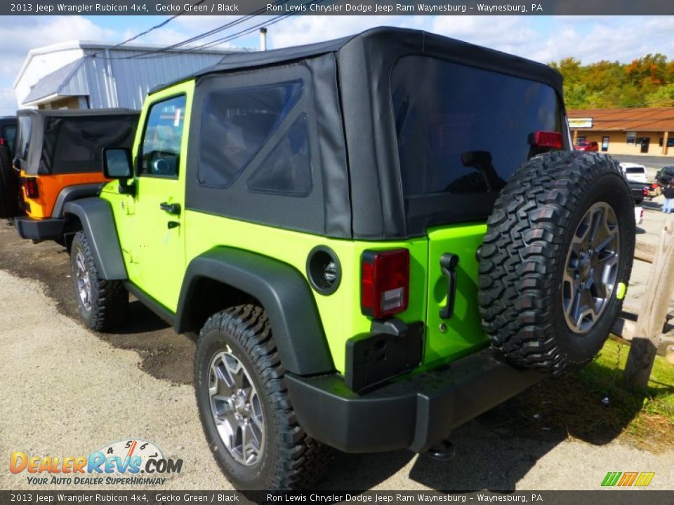 2013 Jeep Wrangler Rubicon 4x4 Gecko Green / Black Photo #3