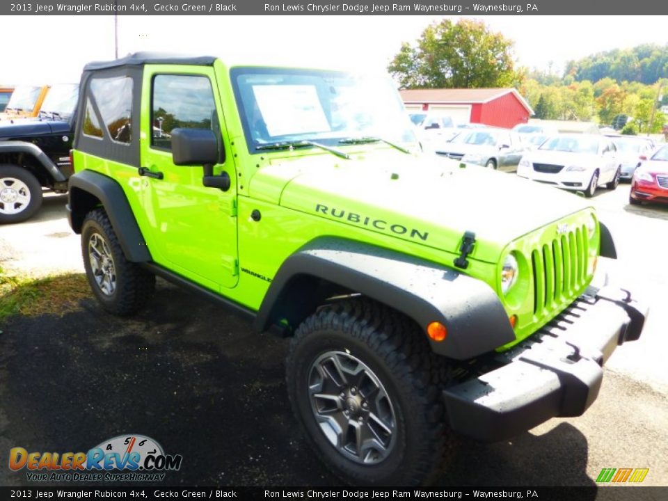 2013 Jeep Wrangler Rubicon 4x4 Gecko Green / Black Photo #6