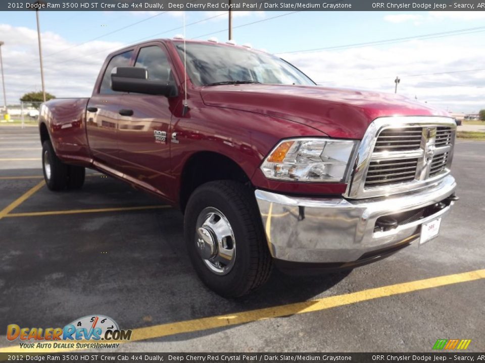 2012 Dodge Ram 3500 HD ST Crew Cab 4x4 Dually Deep Cherry Red Crystal Pearl / Dark Slate/Medium Graystone Photo #3