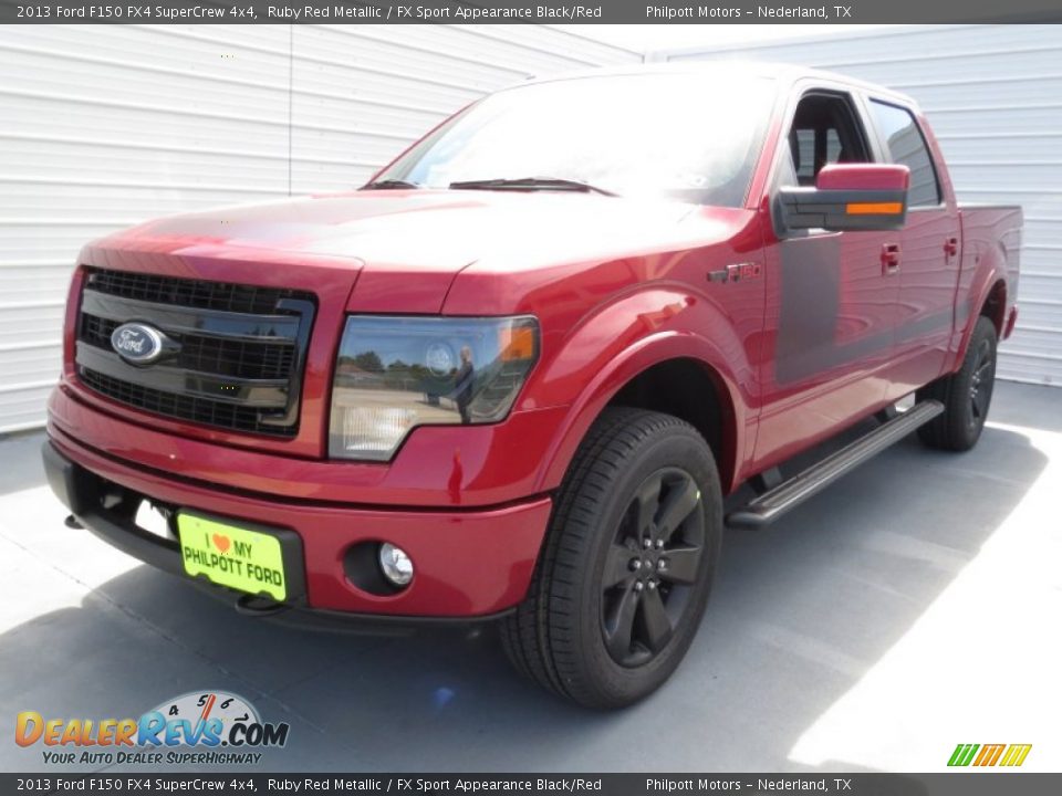 2013 Ford F150 FX4 SuperCrew 4x4 Ruby Red Metallic / FX Sport Appearance Black/Red Photo #6