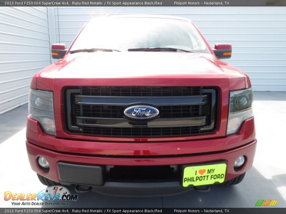 2013 Ford F150 FX4 SuperCrew 4x4 Ruby Red Metallic / FX Sport Appearance Black/Red Photo #7