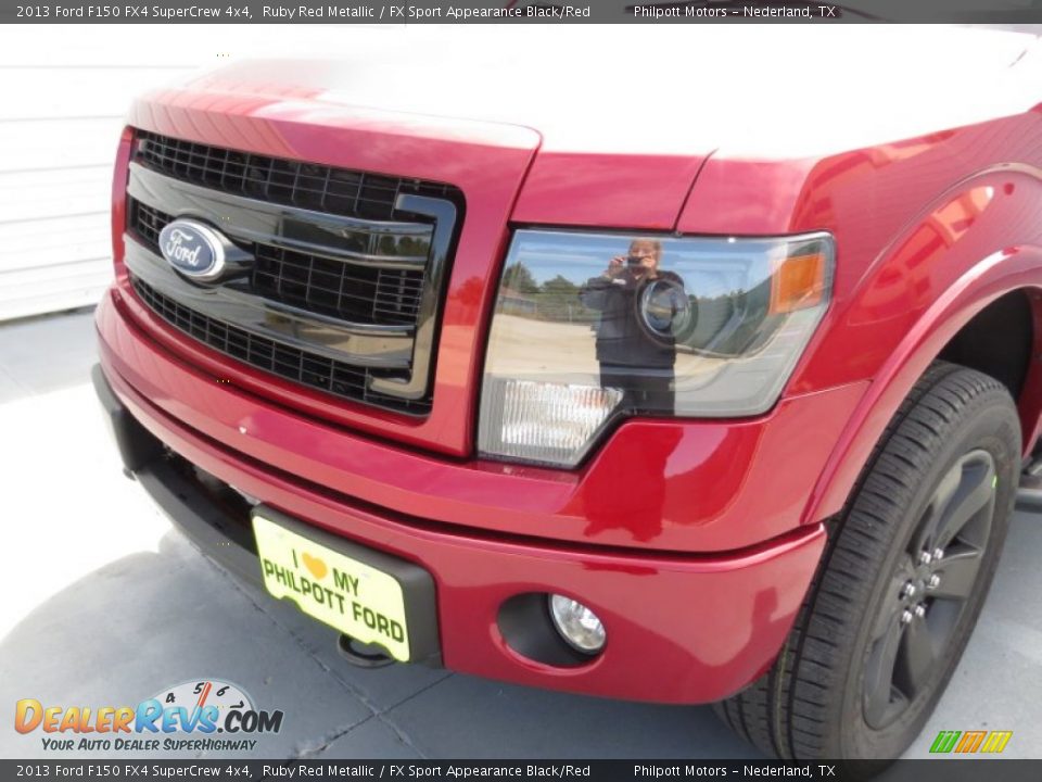 2013 Ford F150 FX4 SuperCrew 4x4 Ruby Red Metallic / FX Sport Appearance Black/Red Photo #9