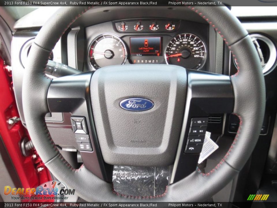 2013 Ford F150 FX4 SuperCrew 4x4 Ruby Red Metallic / FX Sport Appearance Black/Red Photo #34