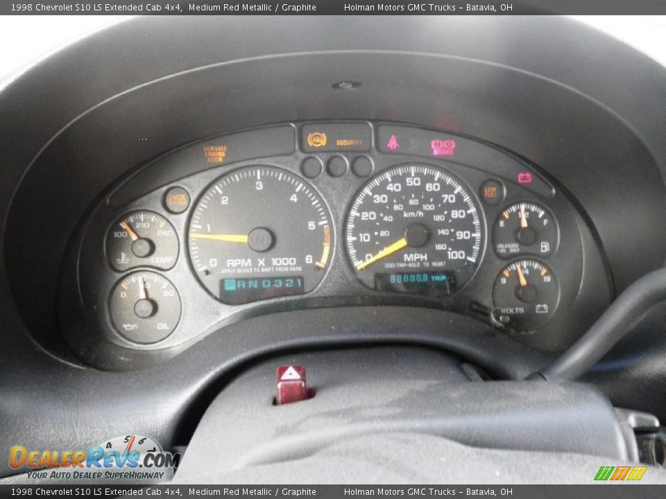 1998 Chevrolet S10 LS Extended Cab 4x4 Gauges Photo #9