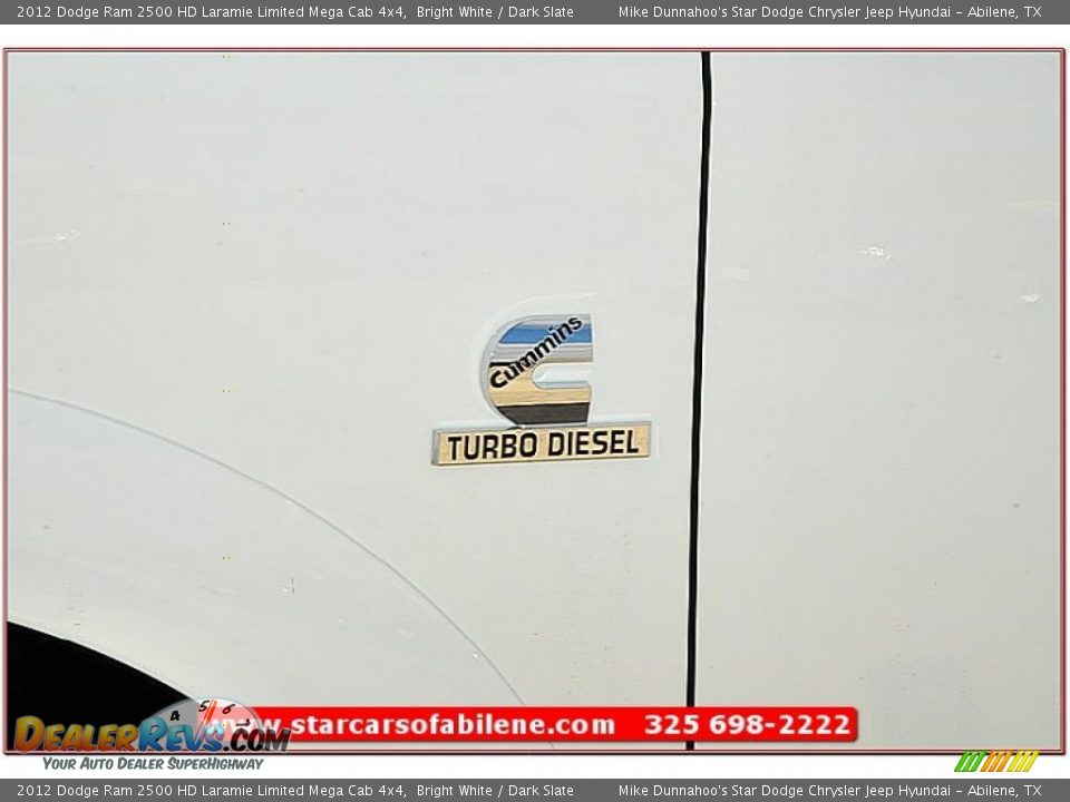 2012 Dodge Ram 2500 HD Laramie Limited Mega Cab 4x4 Bright White / Dark Slate Photo #2