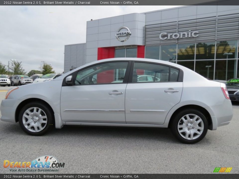 2012 Nissan Sentra 2.0 S Brilliant Silver Metallic / Charcoal Photo #2