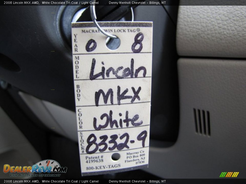 2008 Lincoln MKX AWD White Chocolate Tri Coat / Light Camel Photo #33