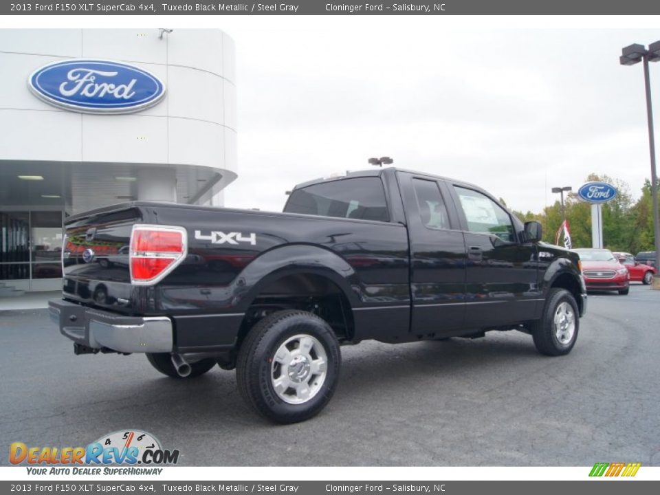 2013 Ford F150 XLT SuperCab 4x4 Tuxedo Black Metallic / Steel Gray Photo #3