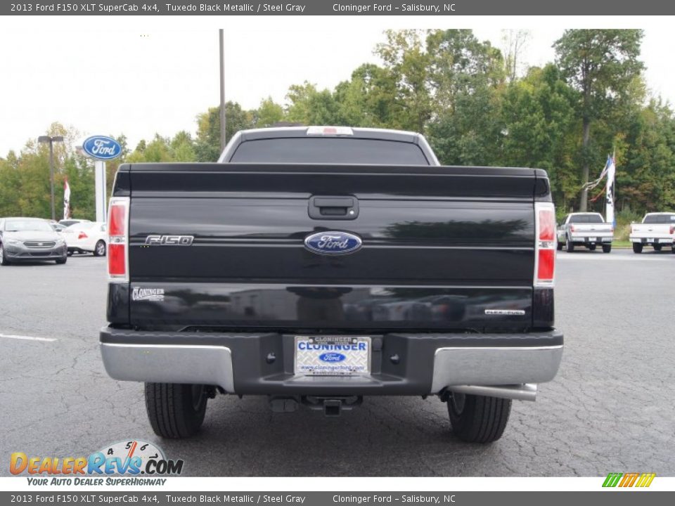 2013 Ford F150 XLT SuperCab 4x4 Tuxedo Black Metallic / Steel Gray Photo #4