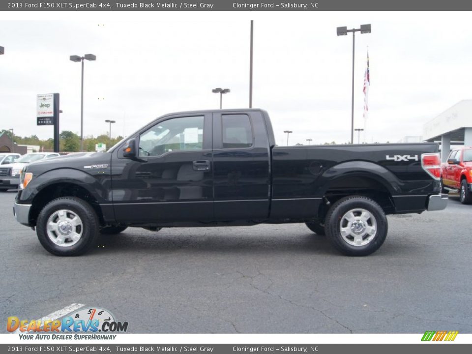 2013 Ford F150 XLT SuperCab 4x4 Tuxedo Black Metallic / Steel Gray Photo #5