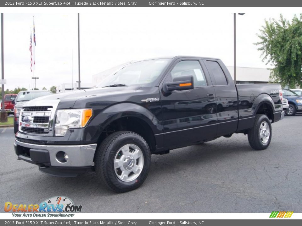 2013 Ford F150 XLT SuperCab 4x4 Tuxedo Black Metallic / Steel Gray Photo #6