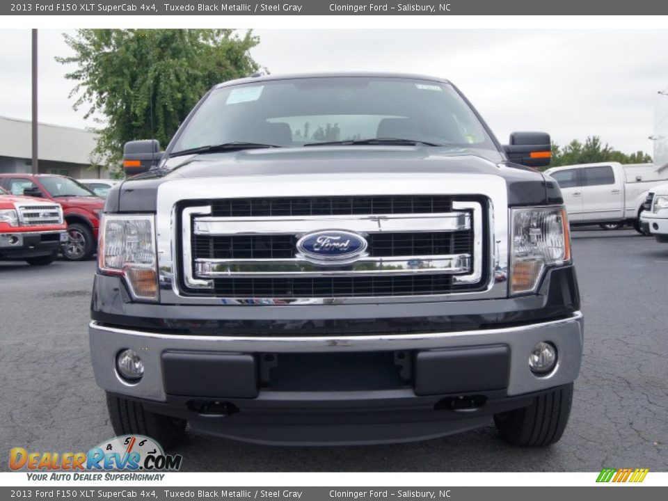2013 Ford F150 XLT SuperCab 4x4 Tuxedo Black Metallic / Steel Gray Photo #7