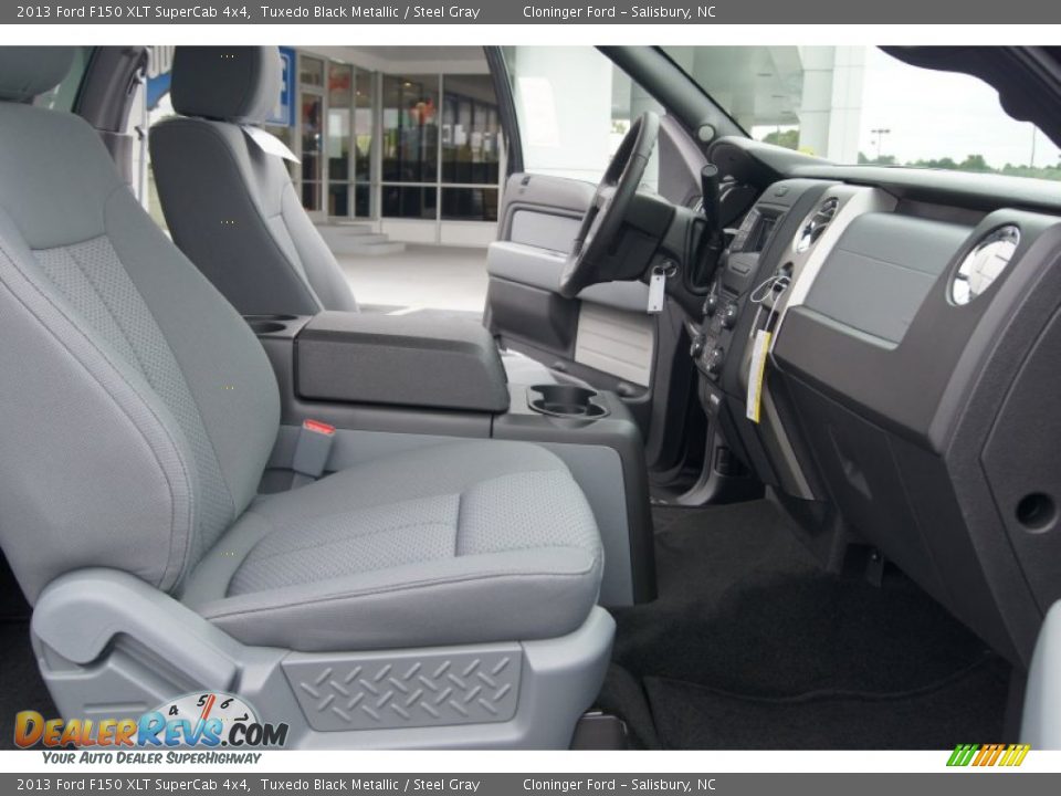 2013 Ford F150 XLT SuperCab 4x4 Tuxedo Black Metallic / Steel Gray Photo #13