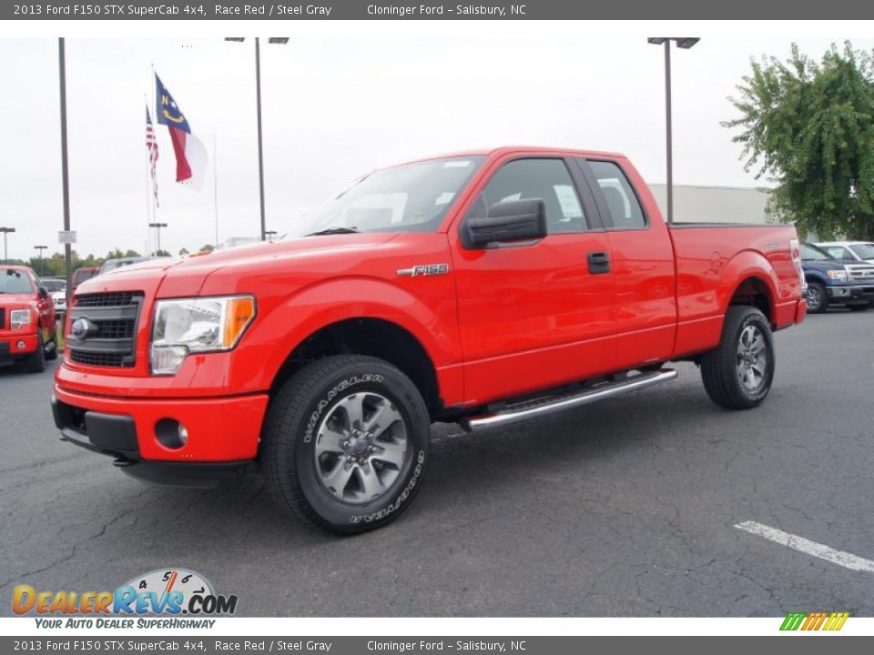 2013 Ford F150 STX SuperCab 4x4 Race Red / Steel Gray Photo #6