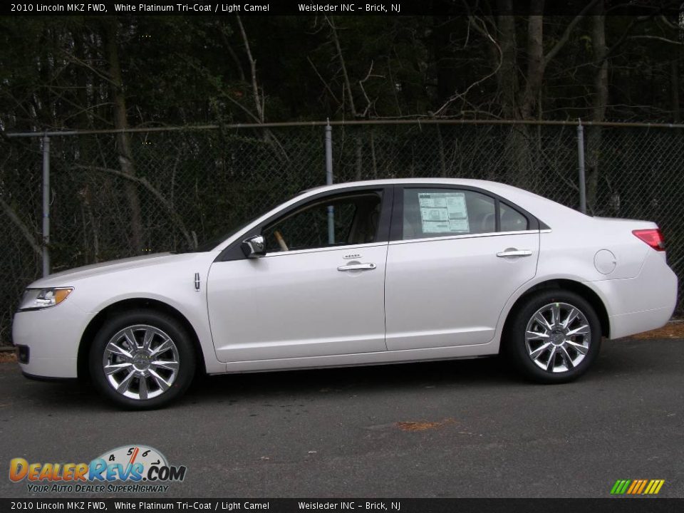 2010 Lincoln MKZ FWD White Platinum Tri-Coat / Light Camel Photo #3
