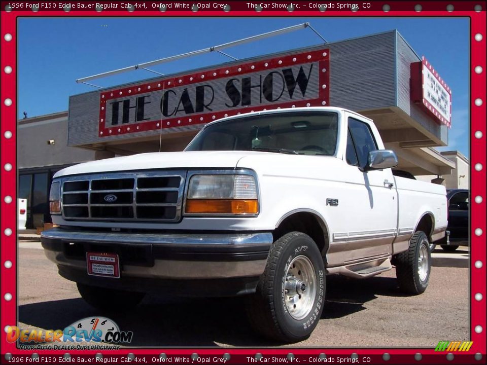 1996 Ford F150 Eddie Bauer Regular Cab 4x4 Oxford White / Opal Grey Photo #1