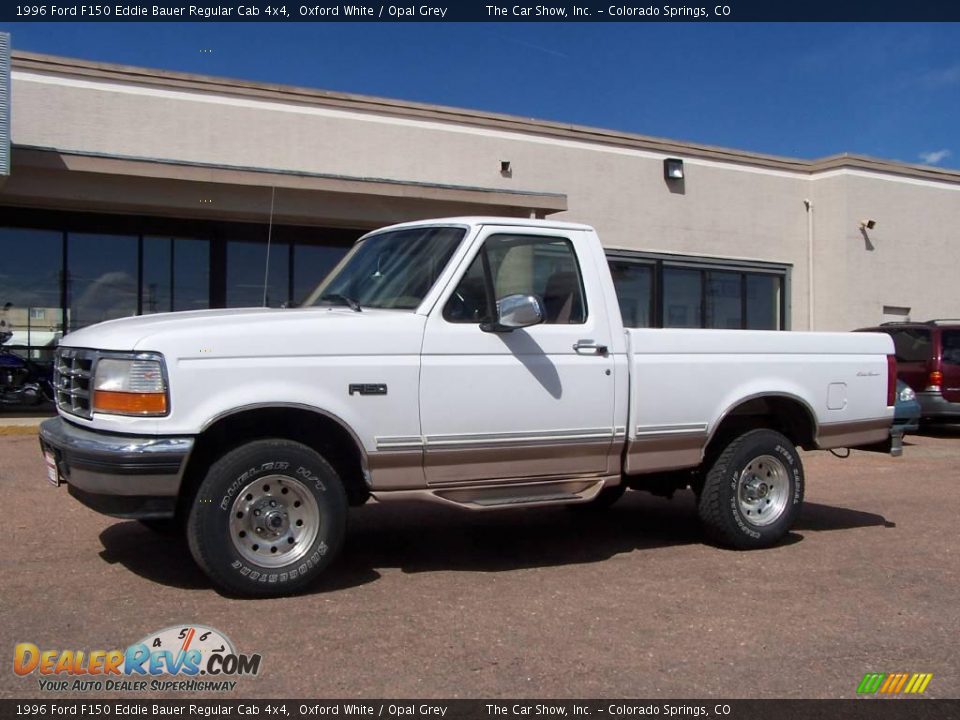 1996 Ford F150 Eddie Bauer Regular Cab 4x4 Oxford White / Opal Grey Photo #5