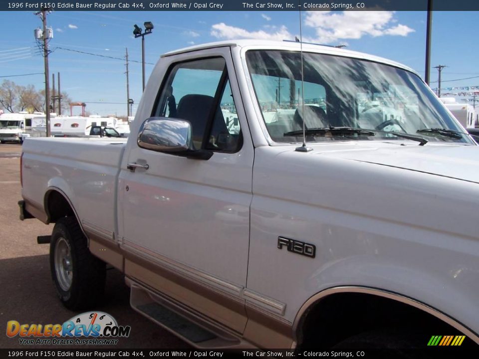 1996 Ford F150 Eddie Bauer Regular Cab 4x4 Oxford White / Opal Grey Photo #13