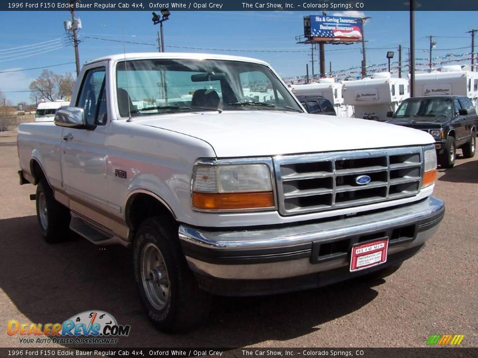 1996 Ford F150 Eddie Bauer Regular Cab 4x4 Oxford White / Opal Grey Photo #20