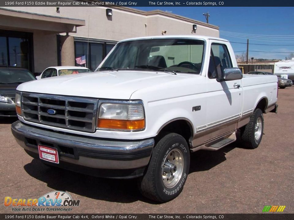 1996 Ford F150 Eddie Bauer Regular Cab 4x4 Oxford White / Opal Grey Photo #22