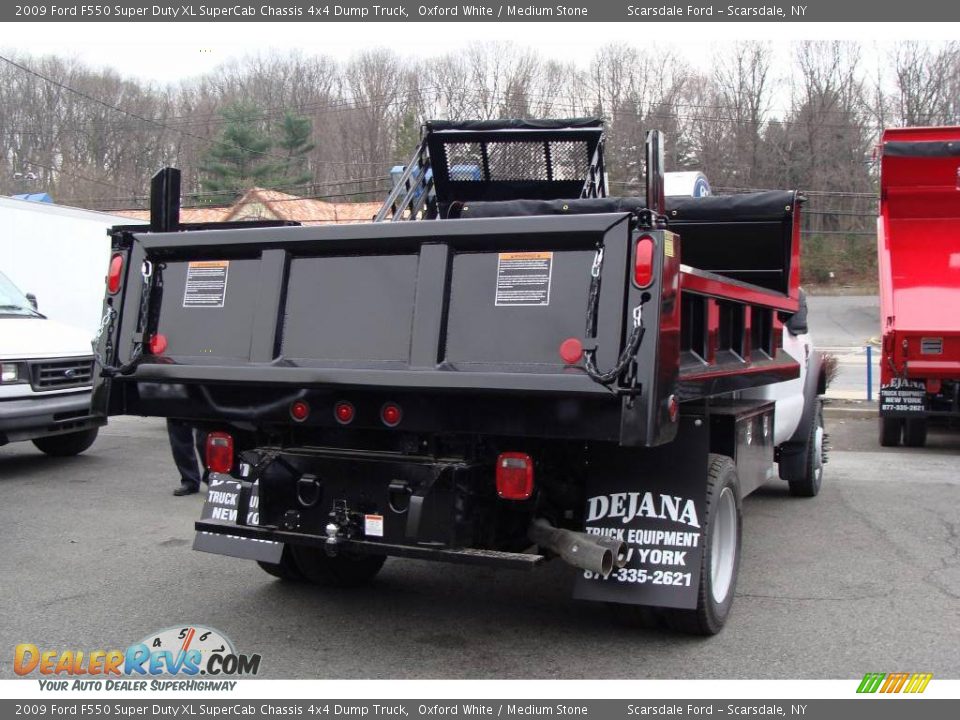 2009 Ford F550 Super Duty XL SuperCab Chassis 4x4 Dump Truck Oxford White / Medium Stone Photo #14