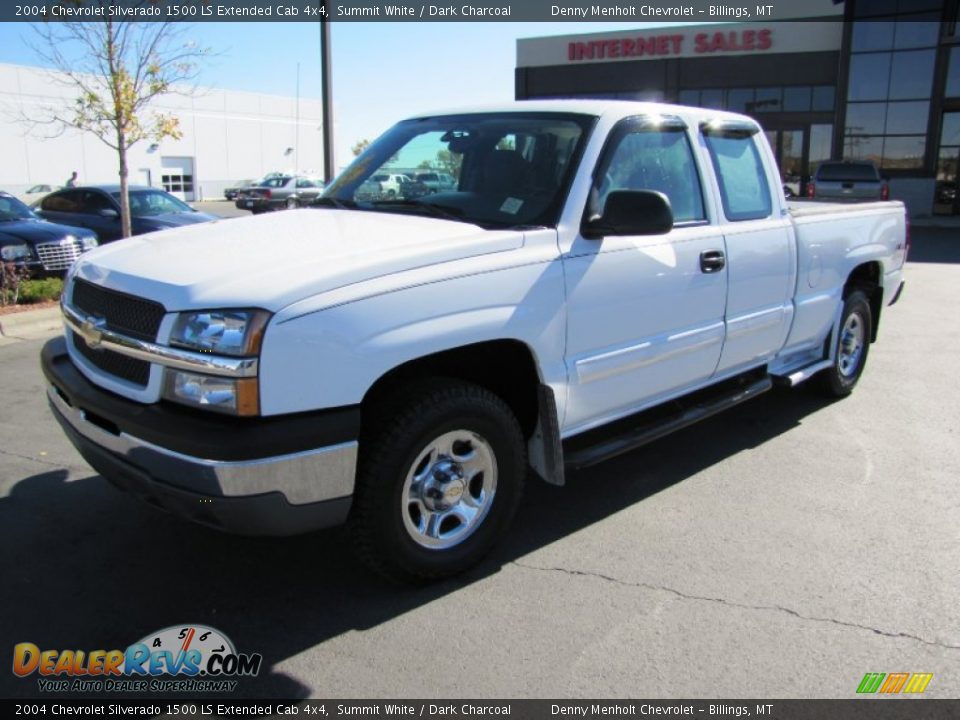 2004 Chevrolet Silverado 1500 LS Extended Cab 4x4 Summit White / Dark Charcoal Photo #1