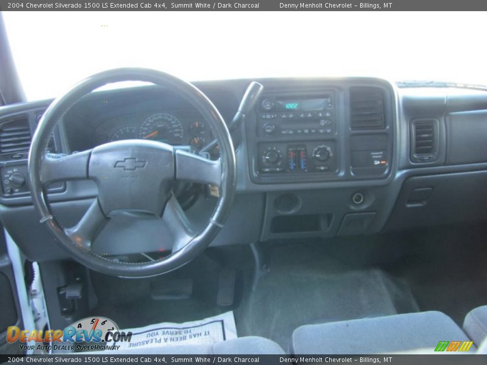 2004 Chevrolet Silverado 1500 LS Extended Cab 4x4 Summit White / Dark Charcoal Photo #12