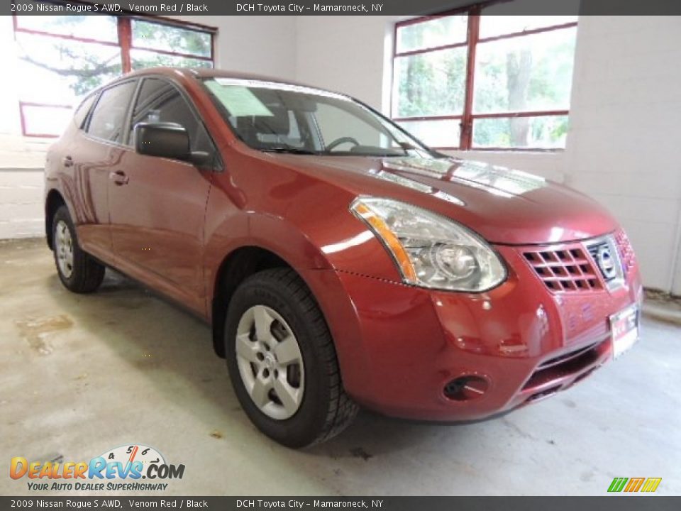 2009 Nissan Rogue S AWD Venom Red / Black Photo #5