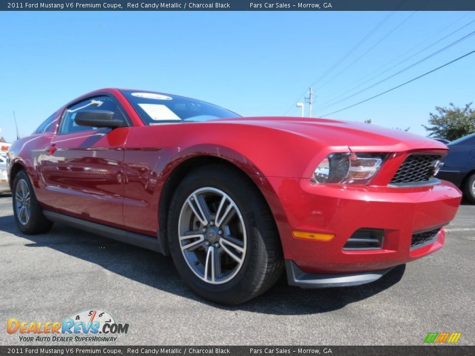 2011 Ford Mustang V6 Premium Coupe Red Candy Metallic / Charcoal Black Photo #4