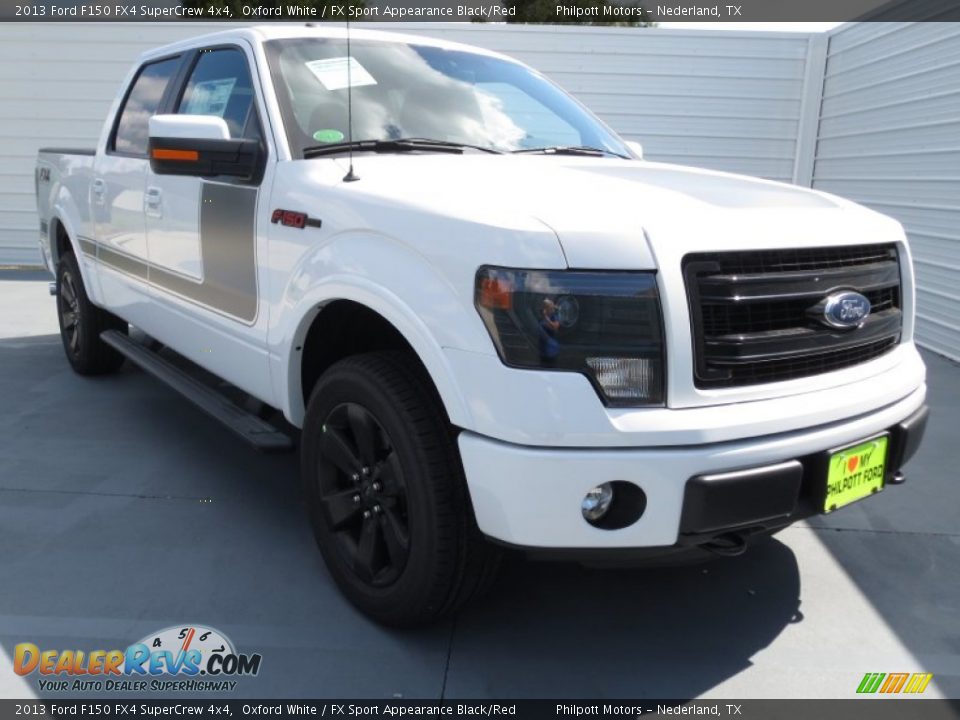 2013 Ford F150 FX4 SuperCrew 4x4 Oxford White / FX Sport Appearance Black/Red Photo #1