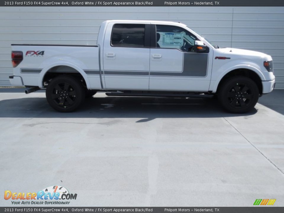 2013 Ford F150 FX4 SuperCrew 4x4 Oxford White / FX Sport Appearance Black/Red Photo #2